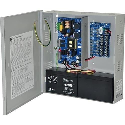 Altronix EFLOW6N8V Power Supply Charger, 8 Fused Outputs, 12/24VDC at 6A, Aux Output, FAI, LinQ2 Ready, 220VAC, BC300 Enclosure