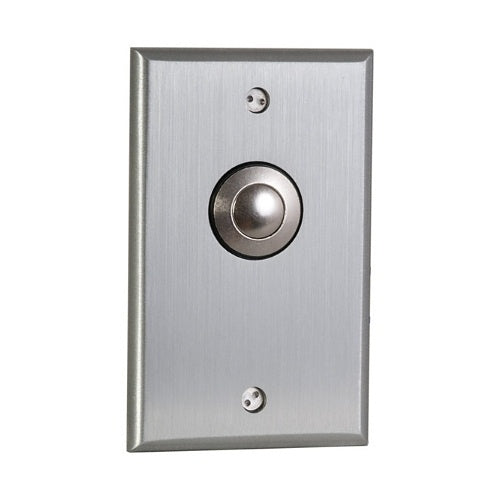Camden CM-9080 7/8\\" Vandal Resistant Push / Exit Switch, DPDT Momentary, Brushed Aluminum Faceplate