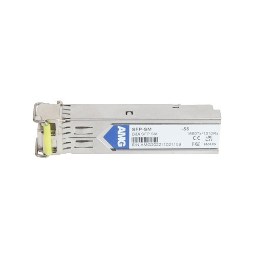 AMG Systems SFP-SM-1G-BX80-55 SFP Singlemode, LC Connector, 1550nm Tx / 1310nm Rx, 1Gb, 1-Fiber, 80Km