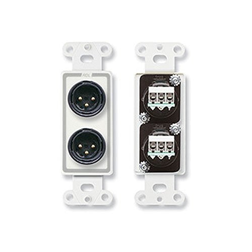 RDL D-XLR2M Dual XLR 3-pin Male Jacks on Decora Wall Plate Image of RL-DXLR2M