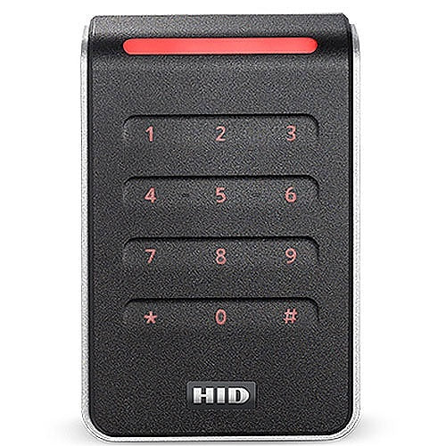 HID 40KNKS-T0-000000 Signo 40 Contactless Smartcard Keypad Reader, Multi-Technology, Mobile Ready, Wall Switch Mount, Pigtail, Black/Silver Image of HU-40KNKST00