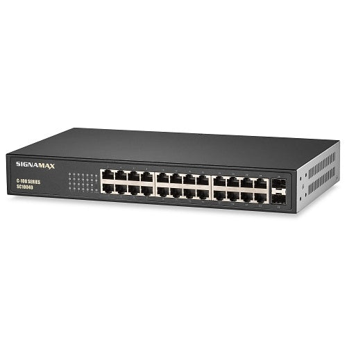 Signamax SC10040 Network Switch, C-100 24-Port Gigabit Switch with SFP-Port