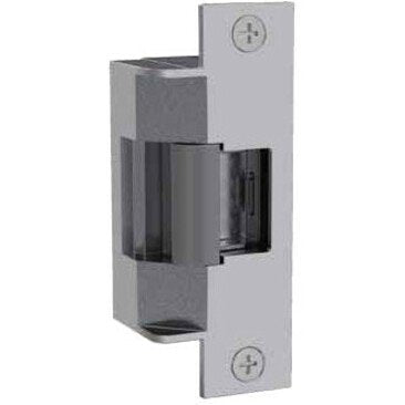 HES 7501-12/24-630-LBM 7501 Series Grade 1, Fire-Rated Universal Electric Strike with Faceplate for Cylindrical Locksets and Latchbolt Monitor, Satin Stainless Steel Image of HE-750030479