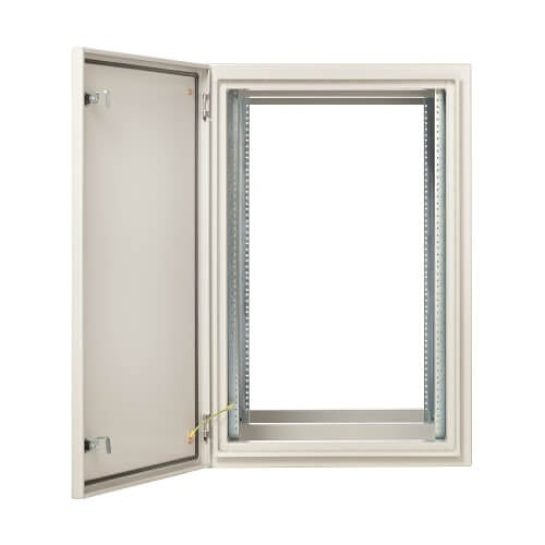 Tripp Lite SRN4G18UHD SmartRack Industrial Enclosure with Locks, Wall Mount, 32.5\\" Depth, 18U, NEMA 4, Heavy-Duty Metal Construction, Gray