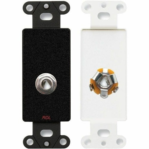 RDL DB-1/4F Series 1/4\\" Phone Jack Detachable Terminal Block on Decora Wall Plate, Black