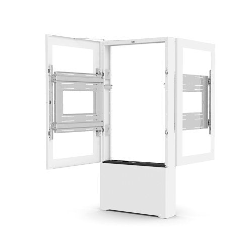 Chief LF55UWP-B2B Impact Portrait Floor Mounted Back-to-Back Kiosk, White, 55\\"