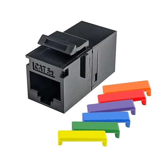Simply45 S45-3250B-25 Keystone Jack, Unshielded, CAT5e, UTP, Black, 6-Pack