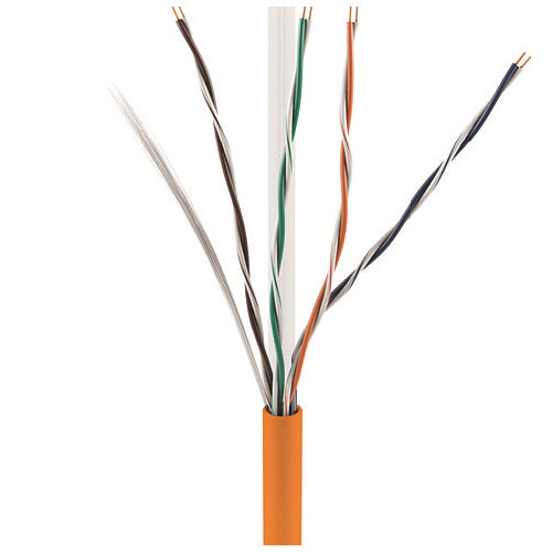 ADI PRO 0E-CMP6ORPP CAT6+ Plenum Cable, 23/4 Solid BC, Unshielded, UTP, CMP/FT6, 1000\' Express Box, Orange