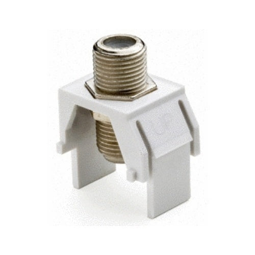 On-Q WP3479WH50 Non-Recessed Nickel F-Connector Keystone Insert for Wall Plates, White, 50-Pack