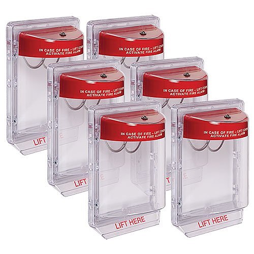 STI 1100CP6 Stopper II with Horn Flush Mount, Fire Label, 6-Pack