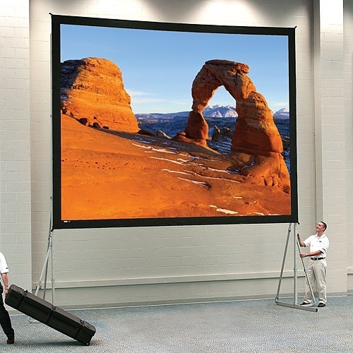 Da-Lite 92149 Heavy-Duty Fast-Fold Deluxe Portable Projection Screen Floor Standing Screen, 16:9 HDTV, HD Progressive ReView 0.9, 220\\" Screen, TAA Compliant
