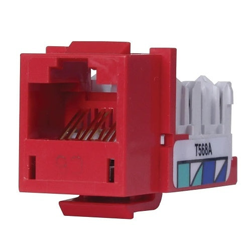 Hubbell HXJ6R24 CAT6 Keystone Jack, 8POS UNI A/Red, 24-Pack