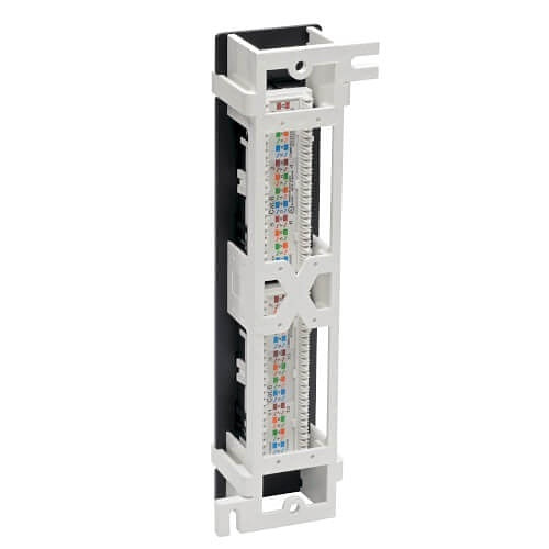 Tripp Lite N250-P12 CAT6 Wall-Mount 12-Port Patch Panel, PoE+ Compliant, 110/Krone, 568A/B, RJ45 Ethernet