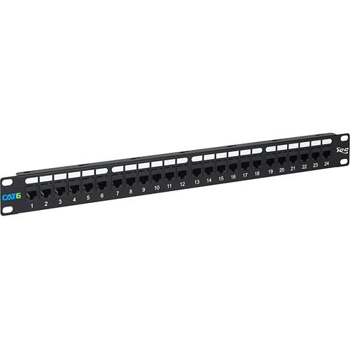 ICC CAT6 Feed-Through Patch Panel with 24 Ports and 1 RMS Image of H2-MPP24CP6