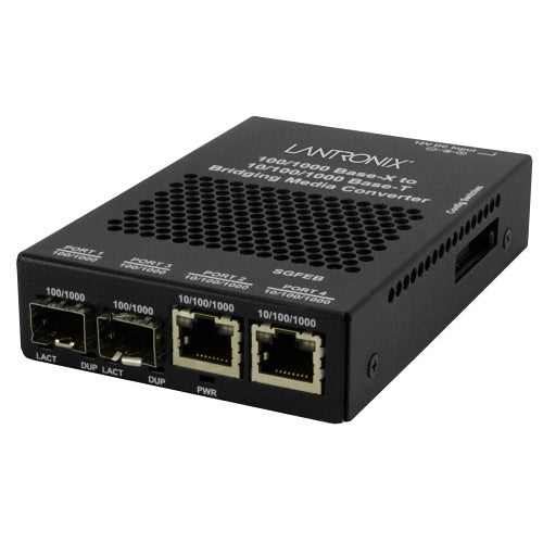 Lantronix SGFEB1024-130-NA Stand-alone Gigabit Ethernet Media and Rate Converter, 10/100/1000Base-T (RJ-45) to 1000Base-SX 1310 nm Extended Multimode (SC) 7.0 dB