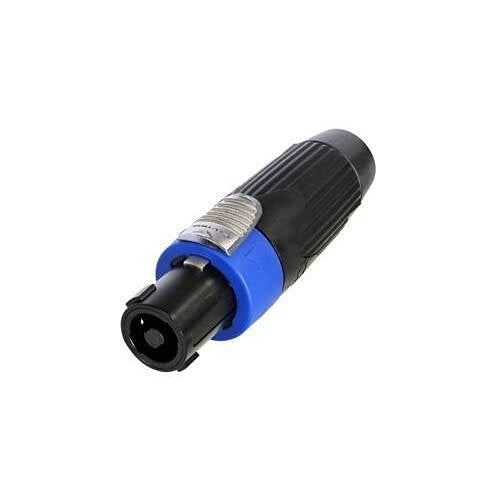Neutrik NLT4FXX-BAG 4-Pole Female Cable Connector, Black Metal Housing, Chuck Type Strain Relief