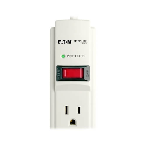 Tripp Lite TLP606 Protect It! 6-Outlet Surge Protector, 6\' Cord, 790 Joules, Diagnostic LED, Light Gray Housing