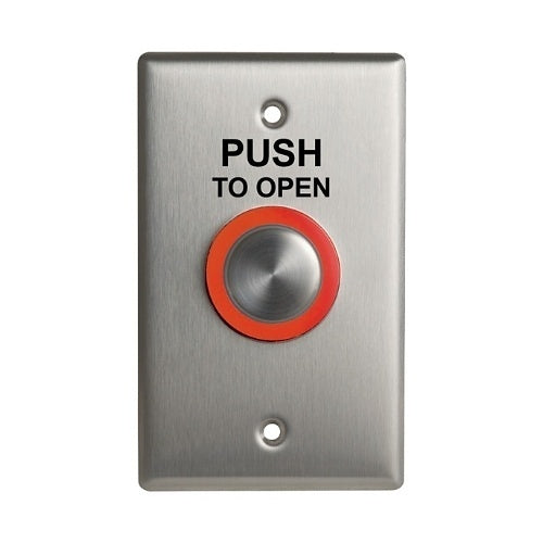 Camden CM-9600/3 Illuminated Piezoelectric Blank Push Button, \'Push to Open\', Black Graphics