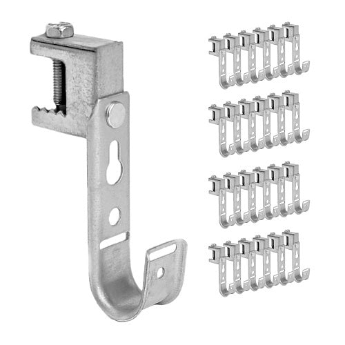 ICC ICCMSJHB22 Beam Clamp J Hook 3/4\\" Without Retainer Clip, Galvanized Steel Cable Management Hooks for Hanging Cable to Beams, Rust-Resistant, EIA and TIA Compliant, 25-Pack