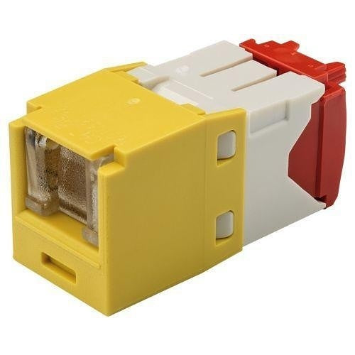 Panduit CJH5E88TGYL Mini-Com CAT5e UTP RJ45 Spring-Shuttered TG Jack Module, Yellow