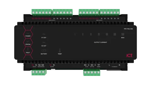 ICT PRT-PSU-DIN-5A Protege DIN Rail 5A 12V DC Intelligent Power Supply with 2 Outputs