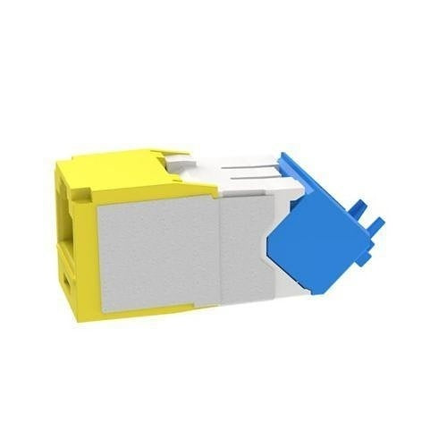 Panduit CJUD6X88TGYL CAT6a Up/Down 45° TG Wirecap Keystone Jack, Yellow