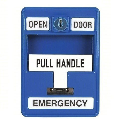 Dortronics 6510/BL-S35XCS Surface Mounted \\"Pull Handle\\" Emergency Door Release, Blue