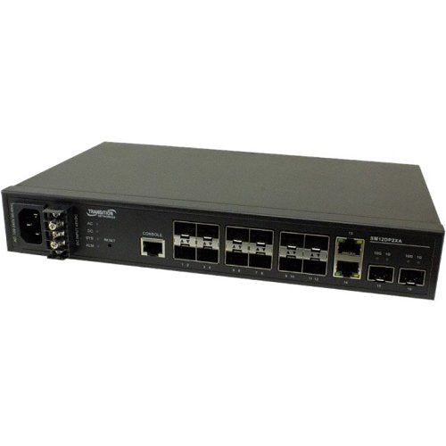 Lantronix SM12DP2XA Managed Gigabit Ethernet Fiber Switch (12) 100/1000Base-X SFP Slots