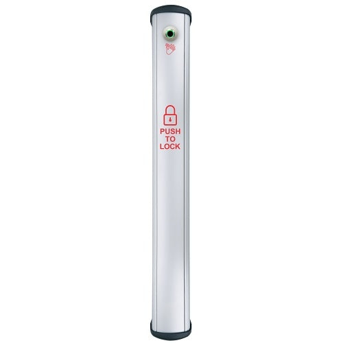 Camden CM-8436VR/8B CM-84 Series Column Side Load Push Plate Switch with Hands-Free Sensor, LOCK Symbol and PUSH TO LOCK Label, 36\\" x 6\\", Anodized Clear Aluminum