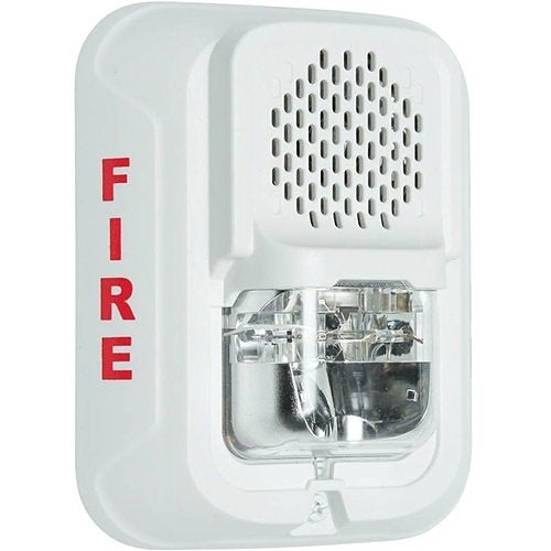 System Sensor P2WLA-LF L-Series Indoor Selectable Output Low Frequency Wall Sounder Strobe, \\"FIRE\\" Marking, White