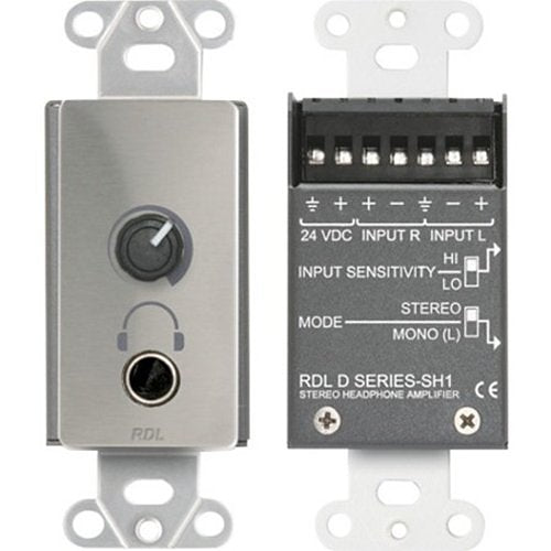 RDL D-SH1 RDL DS-SH1 Stereo Headphone Amplifier, Decora Panel with User Level Control