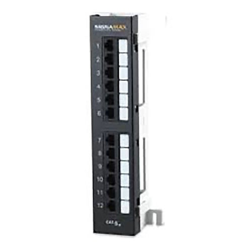 Signamax 12458M-C5E 12-Port CAT5e Mini Panel with 89d Bracket, T568a/B Wiring