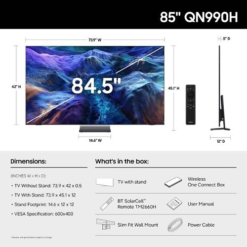 Samsung QN85QN990HFXZC 85\\" Neo QLED 8K QN990H Samsung Vision AI Smart TV (2026)