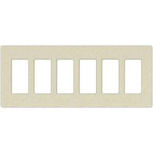Lutron SC-6PF-SW Claro Satin Field Customizable Multi Port Frame, Snow