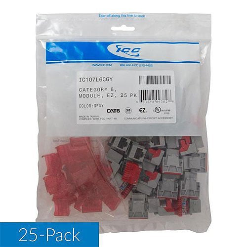 ICC Cat6 RJ45 Keystone Jack for EZ Style Image of H2-107L6CGY