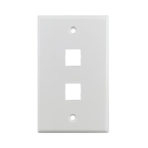 Simply45 S45-3202W-25 Wall Plate, Standard Single-Gang, 2-Port Keystone, White