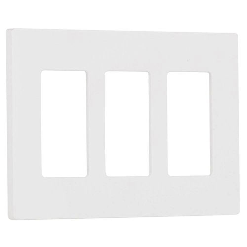 Lutron CW-3-IV Claro 3 Gang Wall Plate for Decorator / Designer Paddle Switches and Dimmers, Gloss Finish, Ivory