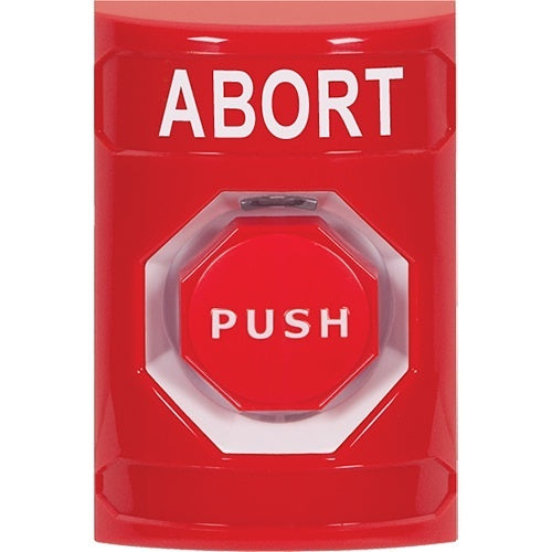 STI SS2005AB-EN Stopper Station Push Button, No Cover, Momentary Illuminated Bar, \'ABORT\' Label, Red