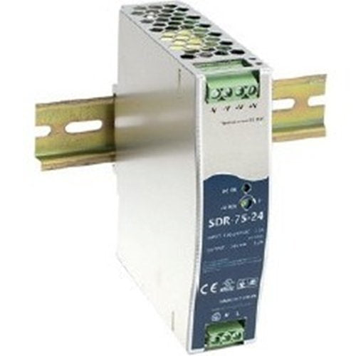Lantronix 25131 Industrial DIN Rail Mounted Power Supply, 48VDC, 76.8W