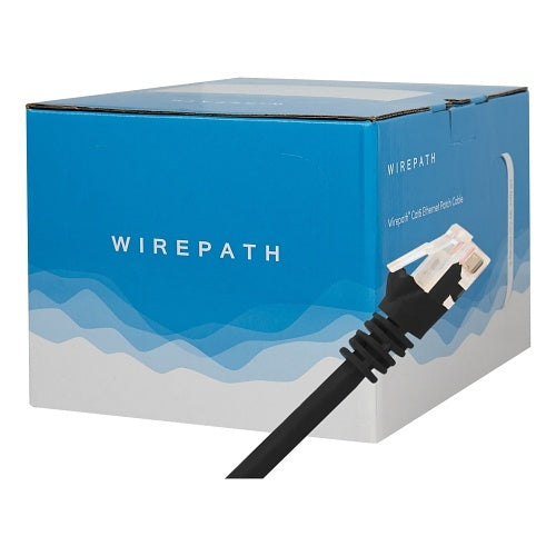 Wirepath WP-C6PC-BOX25-5-BLK Cat6 Ethernet Patch Cable, 5\', Black, 25-Pack