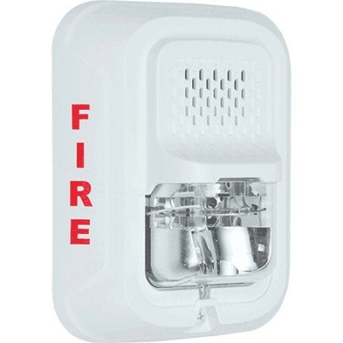 System Sensor P4WL L-Series Indoor Selectable Output Horn Strobe, 4-Wire, Wall Mount, \\"FIRE\\" Marking, White