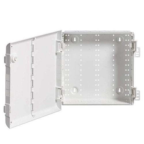 Leviton 49605-140 14\\" Wireless Structured Media Enclosure with Vented Cover, Plastic, White