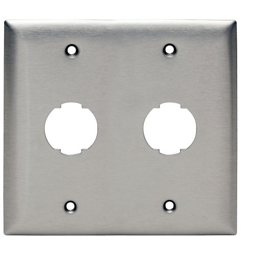 Hubbell HISF22 Hi-Impact Stainless Steel 2-Gang Wallplate