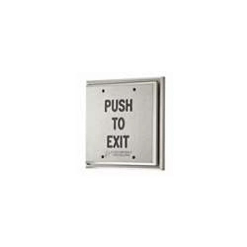 Alarm Controls PD5-121 Double Gang Push Plate, Pneumatic Time Delay, \\"Push to Operate Door\\" in Black, Clear Finish