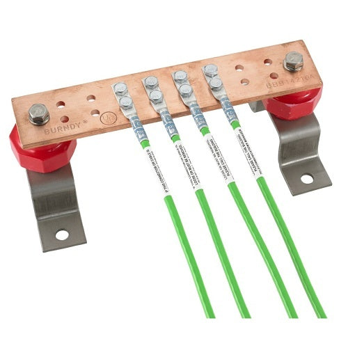 Hubbell HGBL10DB Grounding and Bonding, Lug, #1/0 AWG, Double Hole, 3/8\\" ID Spaced 1\\", 10-Pack