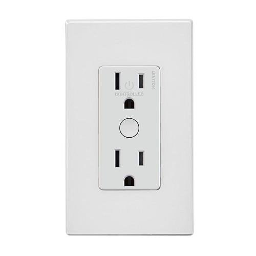 Leviton ZW15R-1BW Indoor Decora Smart Z-Wave Plus Tamper-Resistant Outlet