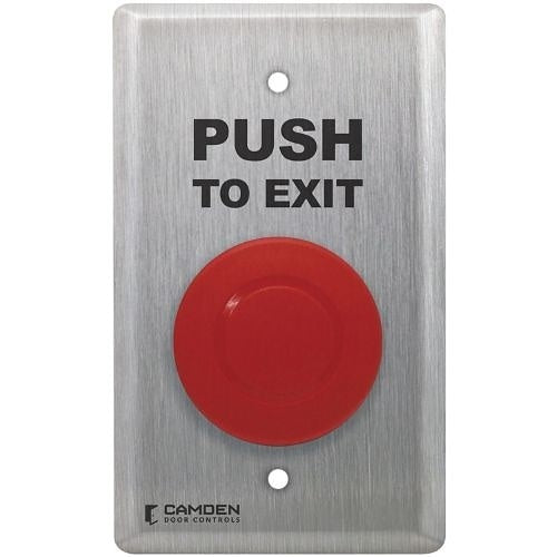 Camden CM-450R/7 Single Gang Faceplate 1-5/8\\" Push / Pull Button, Red Body, Stainless Steel