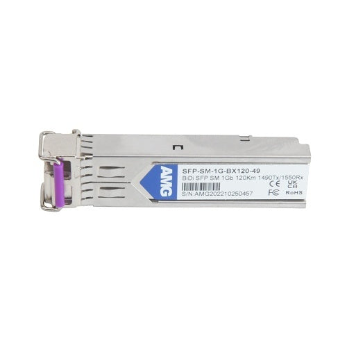 AMG Systems SFP-SM-1G-BX120-49 SFP Singlemode, LC Connector, 1490nm Tx / 1310nm Rx, 1Gb, 1-Fiber, 120Km