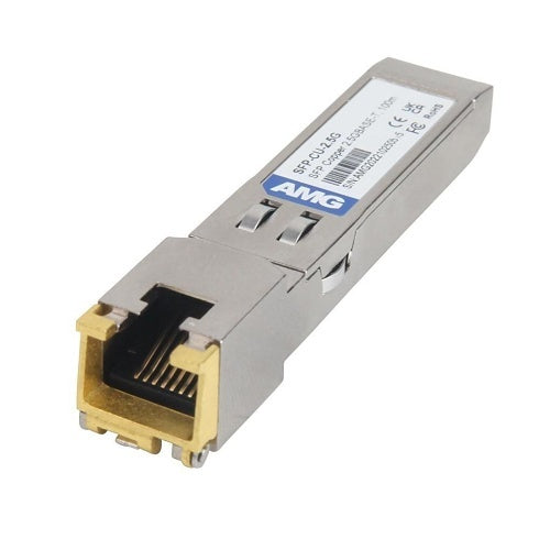AMG Systems SFP-CU-2.5G Industrial High Speed 2.5Gb Ethernet SFP Copper, 100/1000/2.5GBASE-T RJ45 Port, 2.5GBASE-X SFP Interface, 100m