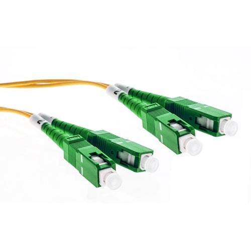 Cleerline 3DOS2SCSC05M-APC XD Series Bend Performance Duplex Patch Cable, SC/APC-SC/APC, OS2, 3.0 mm Riser, Yellow, (5M) 16.4\'